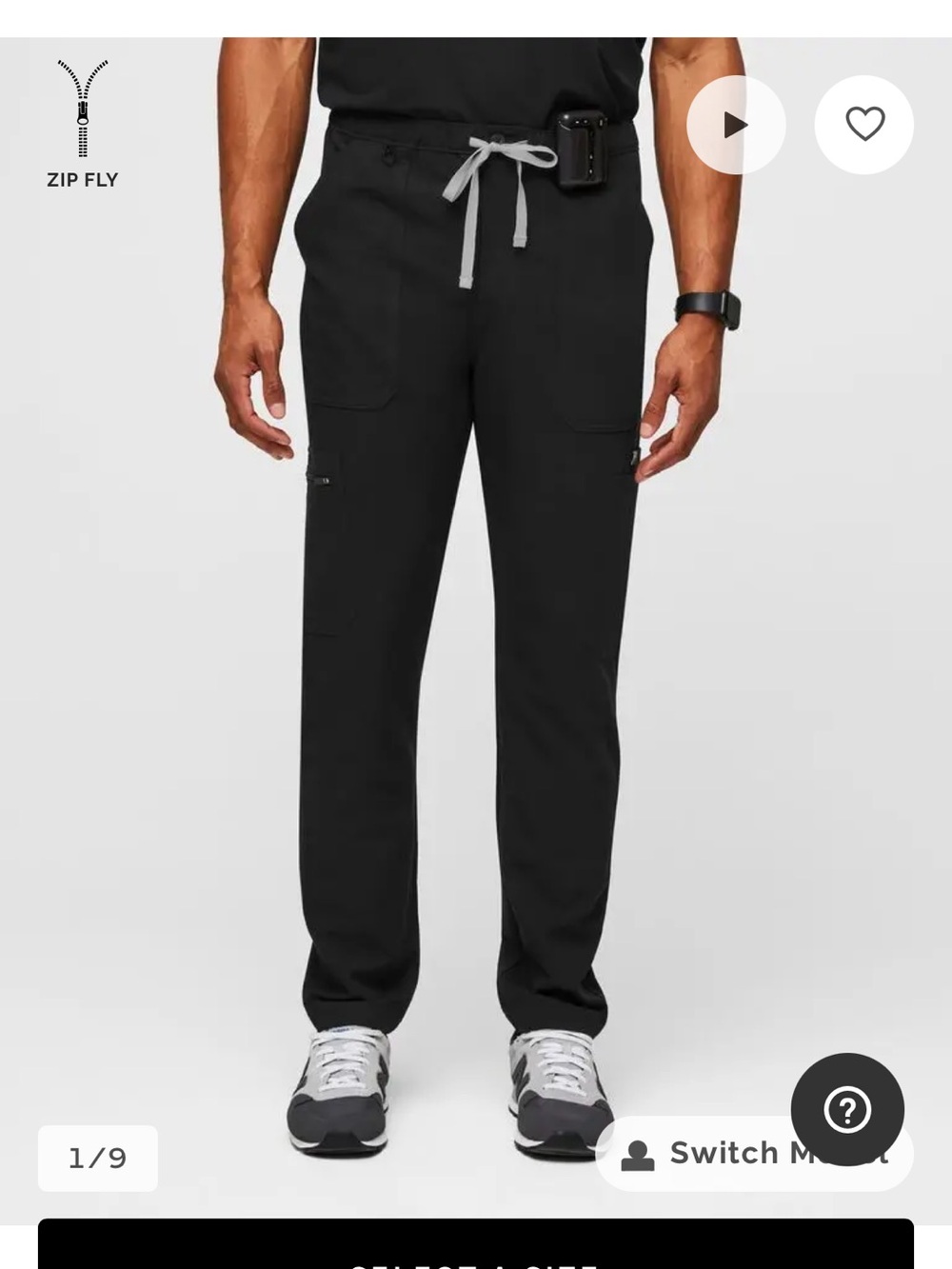 Men’s Figs Black Cairo Straight-Leg Scrub Pants